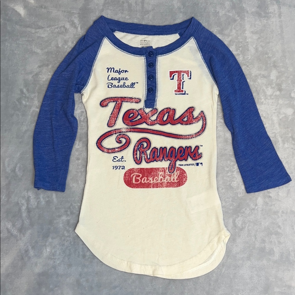 Texas Rangers Baseball Shirt - Blue and Cream